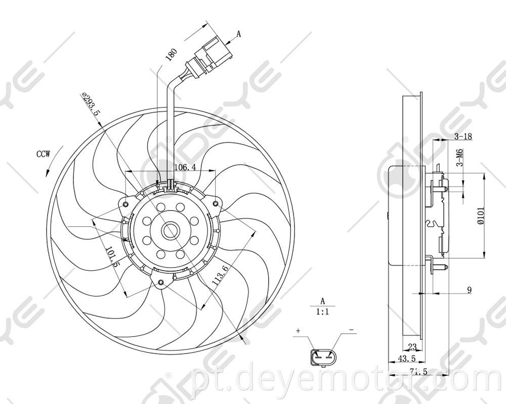 Ventiladores do radiador de resfriamento do motor elétrico 1K0959455AP para VW